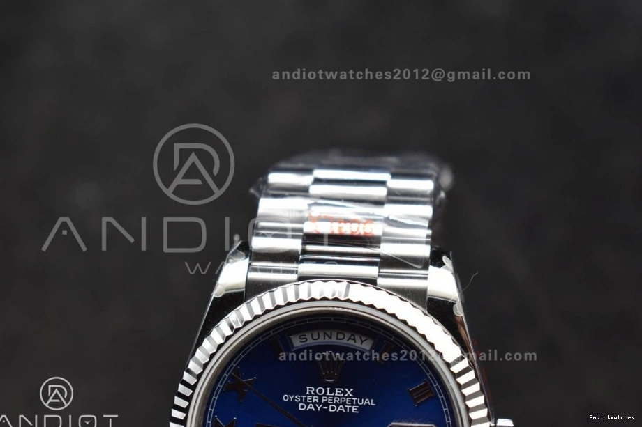 Weight) 36 President vr3255 V5 QF Bracelet SS 904L Roman 679 BestValue Dial Blue DayDate Edition Steel Best (Gain on 0712